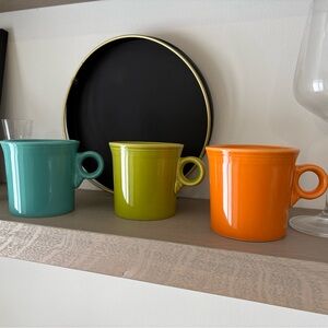 Fiesta Mug Trio - Teal, Meadow Green and Tangerine